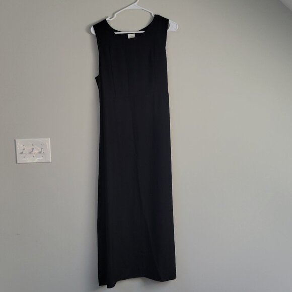 Black Minimalist Maxi Tie Back Dress Size 16 - Picture 1 of 4